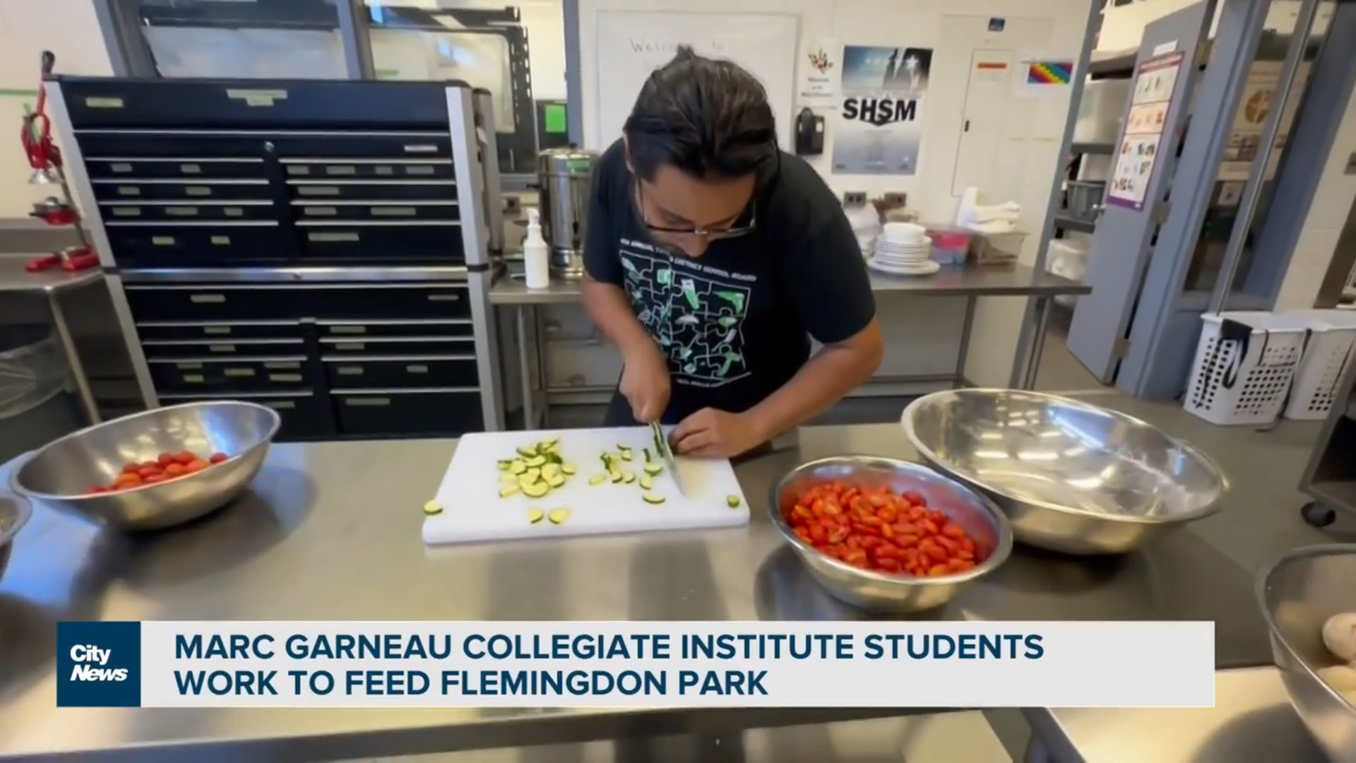 Marc Garneau C.I. culinary students working to feed Flemingdon Park