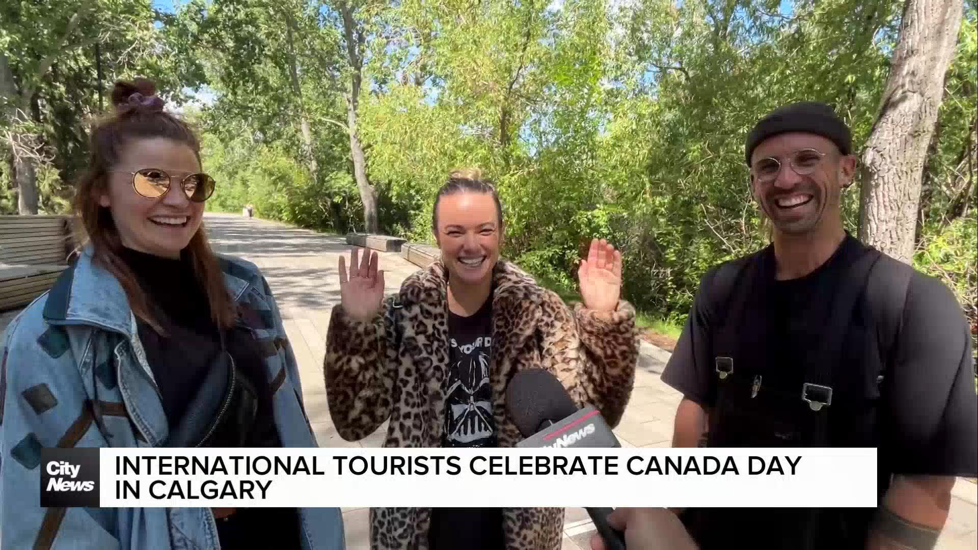 International tourists celebrate Canada Day in Calgary