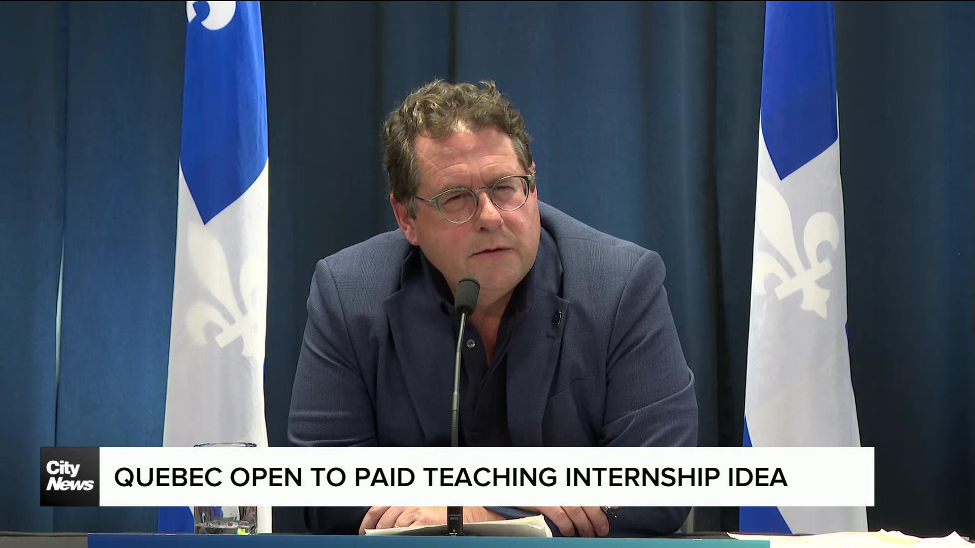 Quebec Education Minister opens door for paid teaching internships