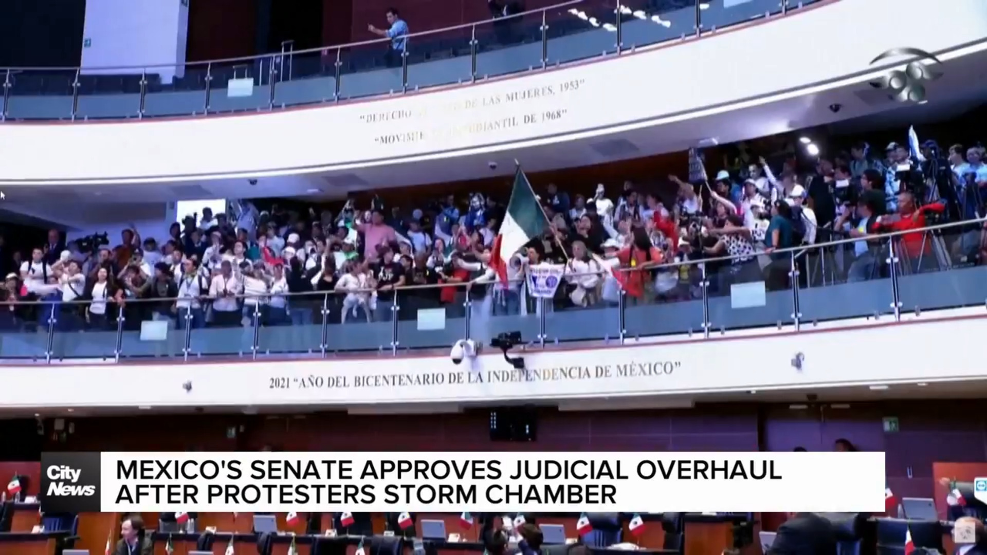 Mexico's Senate approves controversial judicial reform after protesters storm chambers