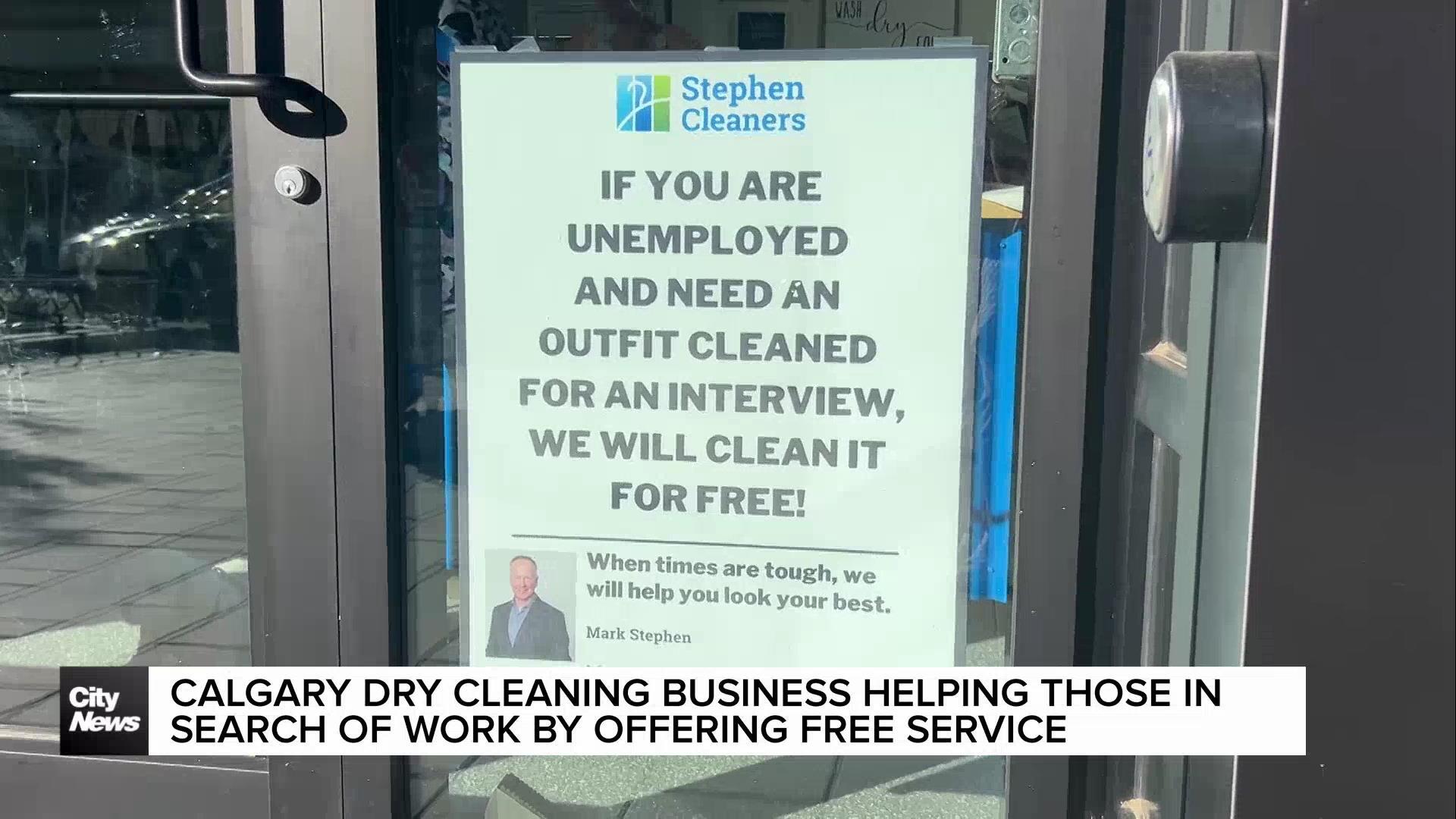 Calgary dry cleaning business helping those in search of work by offering free service