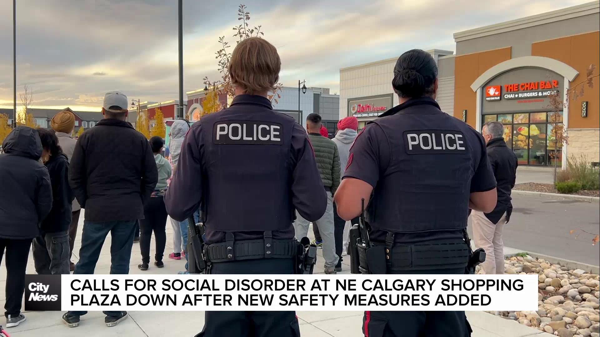 Calls for social disorder at NE Calgary shopping plaza down since implementing new safety measures