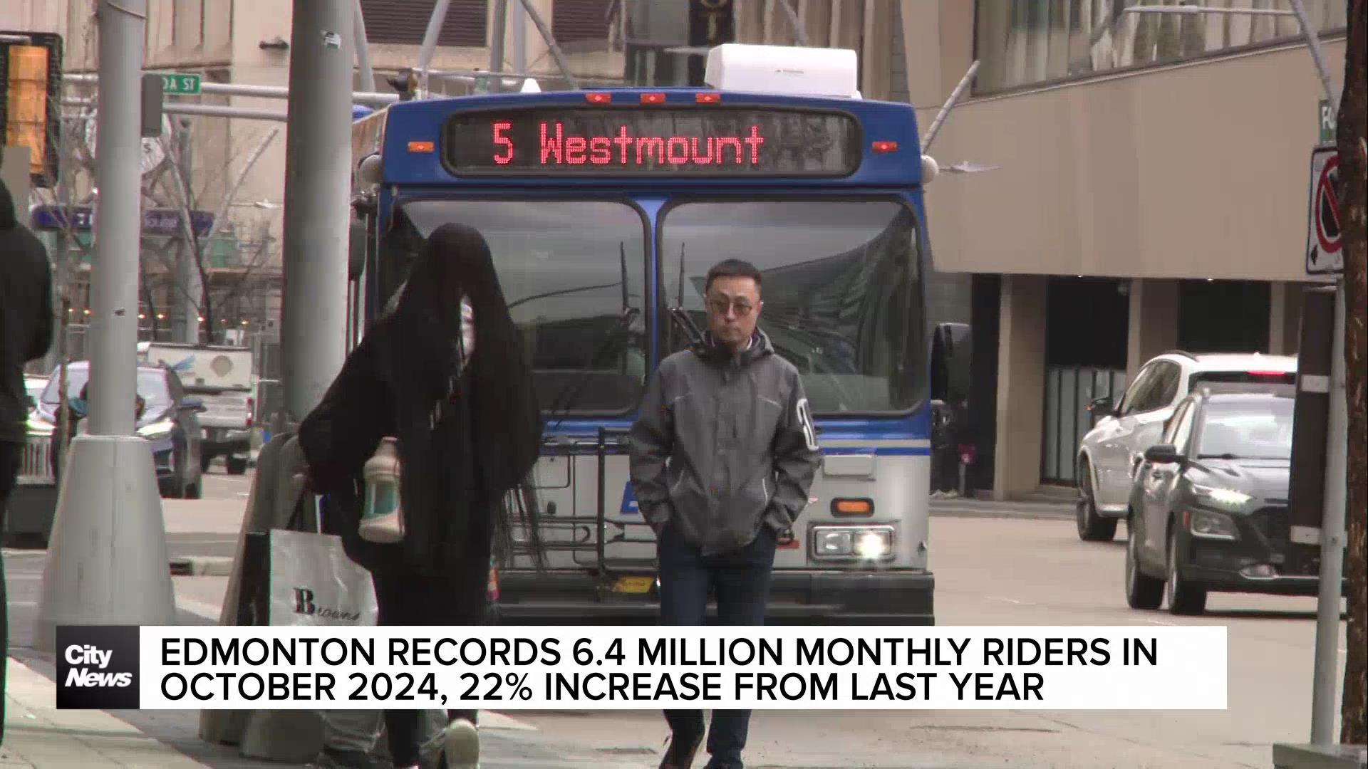 Edmonton Transit recorded a record-breaking ridership in October 