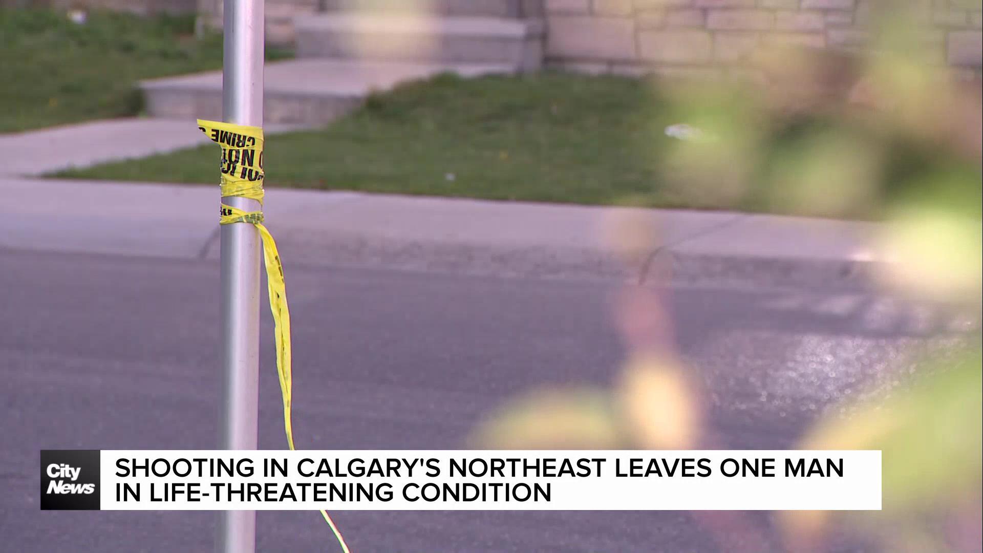 Shooting in Calgary’s northeast leaves one man in life-threatening condition