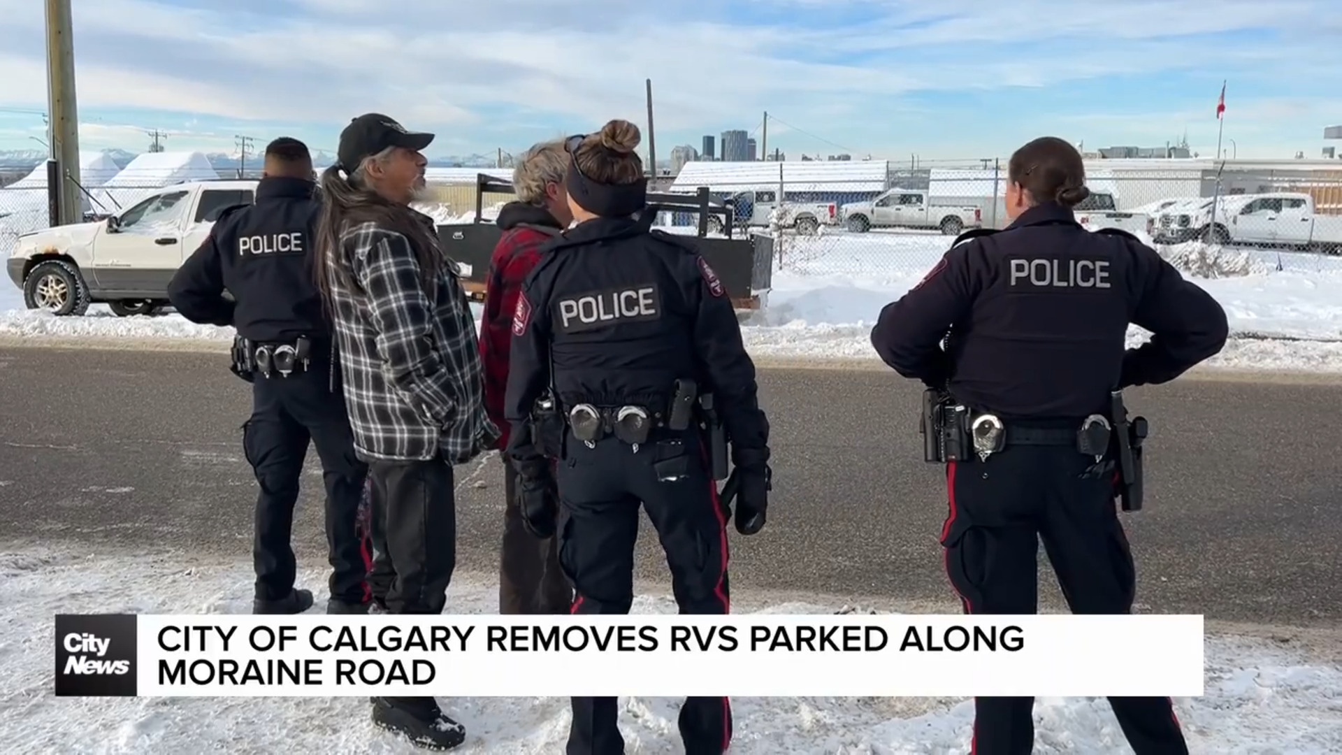 City of Calgary remove RVs parked along Moraine Road