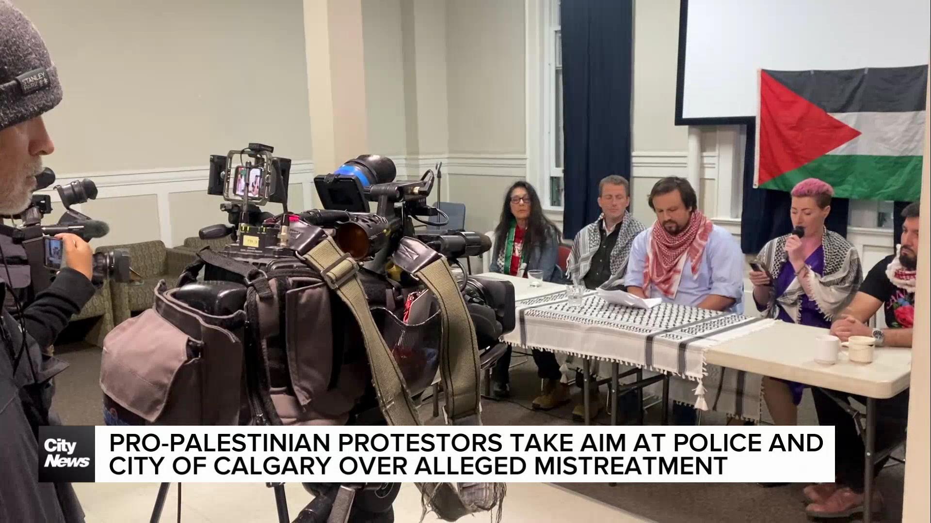 Pro-Palestinian protestors take aim at police and city of Calgary