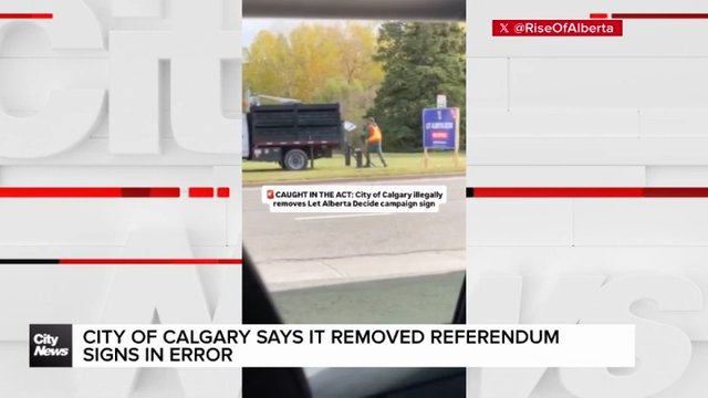 City of Calgary admits to removing referendum signs