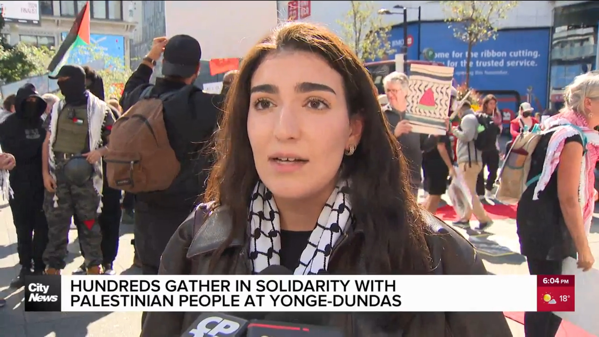 Pro-Palestinian demonstrators hit the streets of Toronto