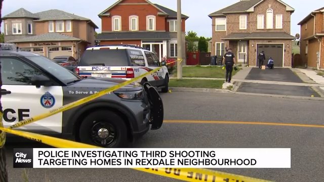 Police investigating third shooting targeting homes in Rexdale neighbourhood