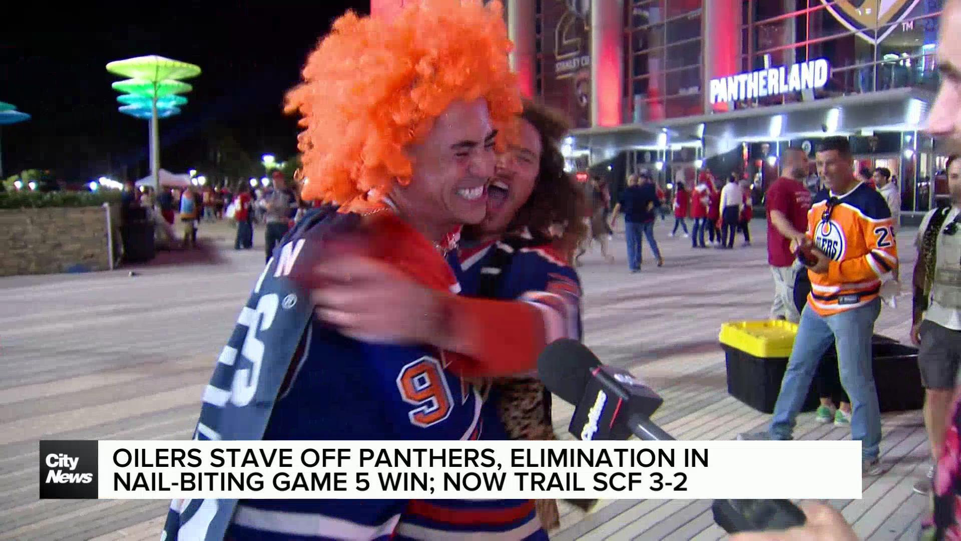 Oilers fans in Florida celebrate Game 5 victory