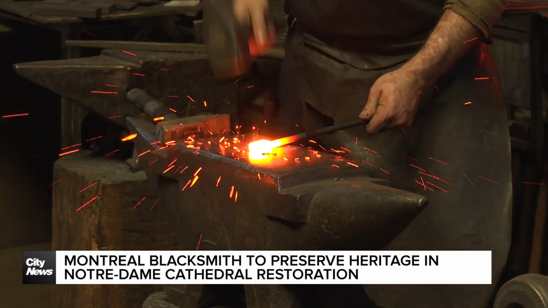 Montreal blacksmith forged axes for Notre-Dame Cathedral restauration