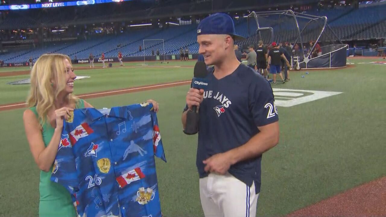 Jays Chapman designs shirt for fans, teammates have hilarious reaction -  Video - CityNews Toronto
