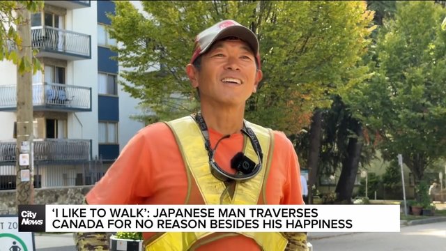 Japanese man traverses Canada for no reason besides happiness