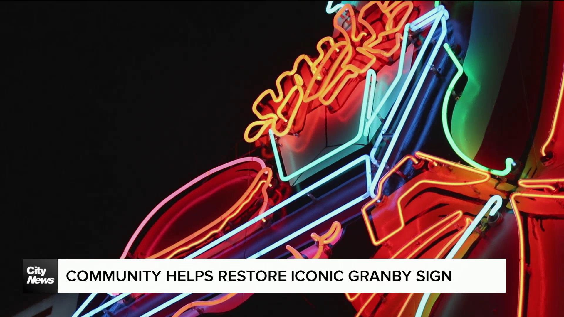 Community unites to restore iconic sign at Granby, Que. restaurant