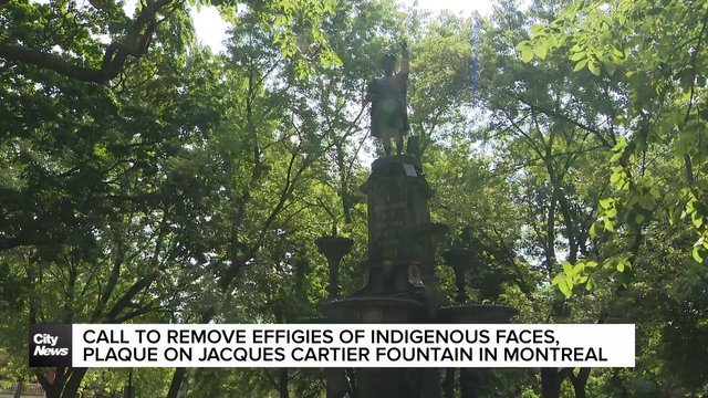 Call to remove effigies of Indigenous faces on Montreal fountain