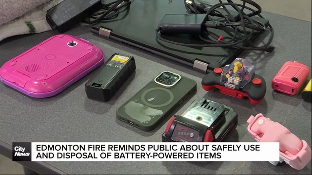 Edmonton Fire reminds public about safely use and disposal of battery-powered items