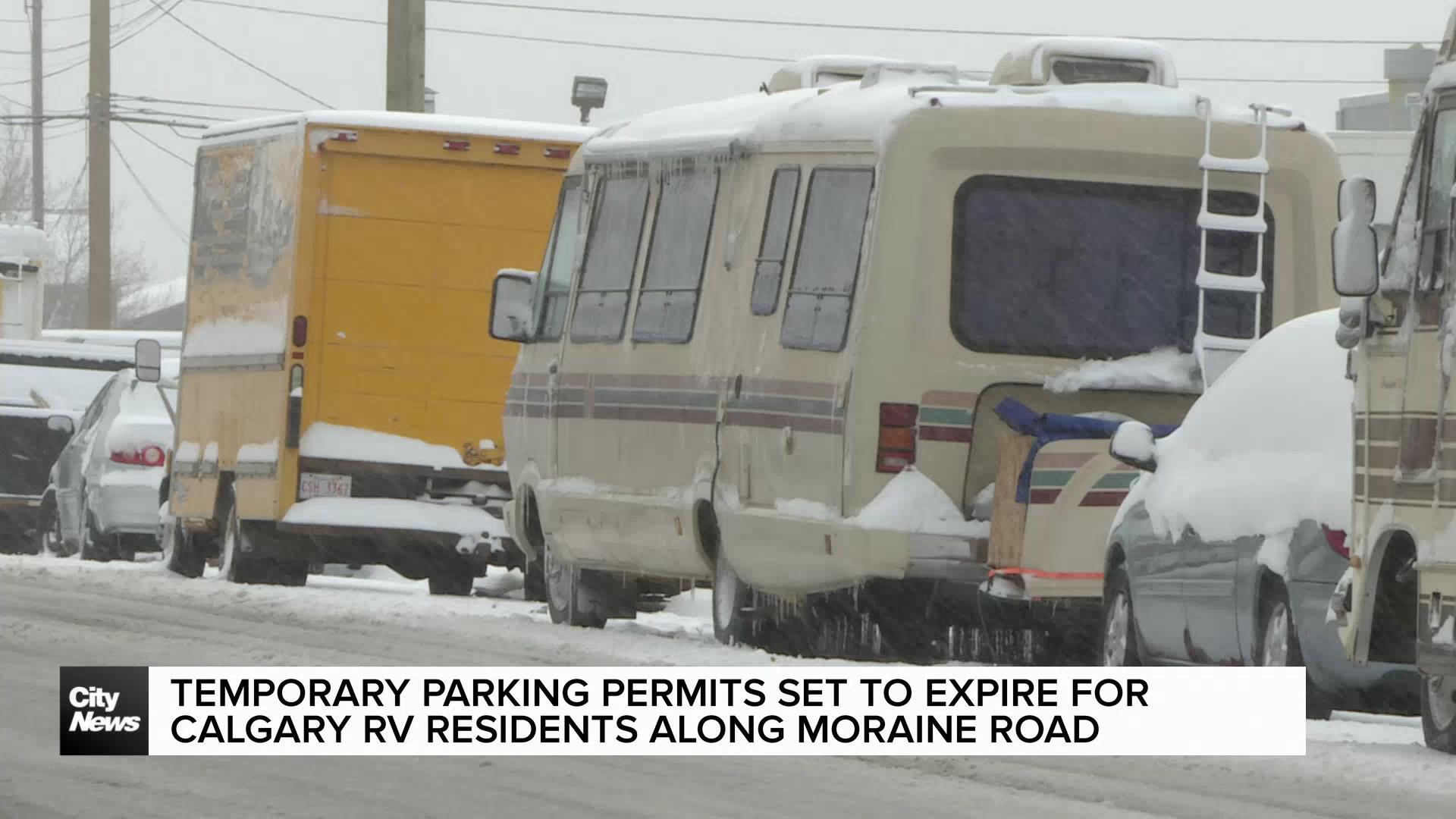 Temporary permits set to expire for Calgary RV residents along Moraine Road