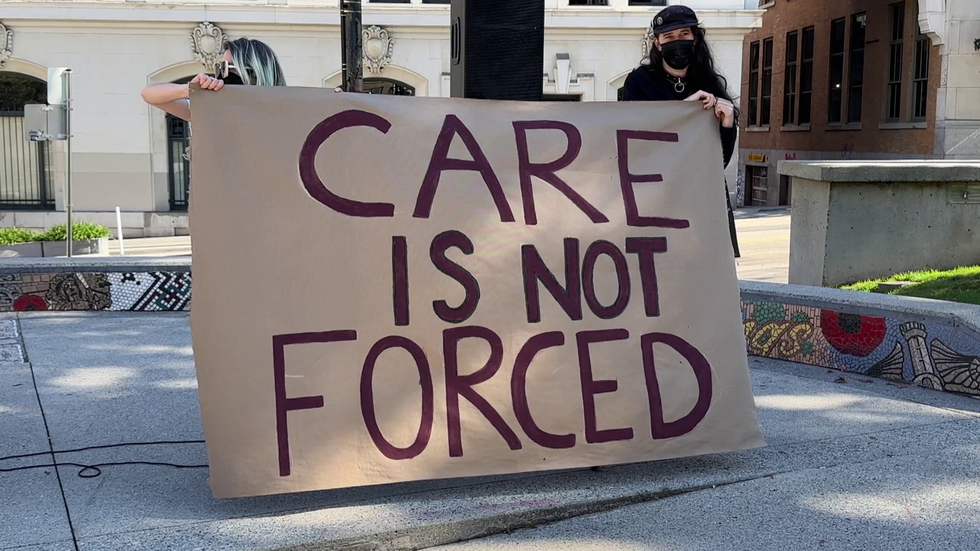 Community groups, advocates rally in Vancouver against proposed involuntary care