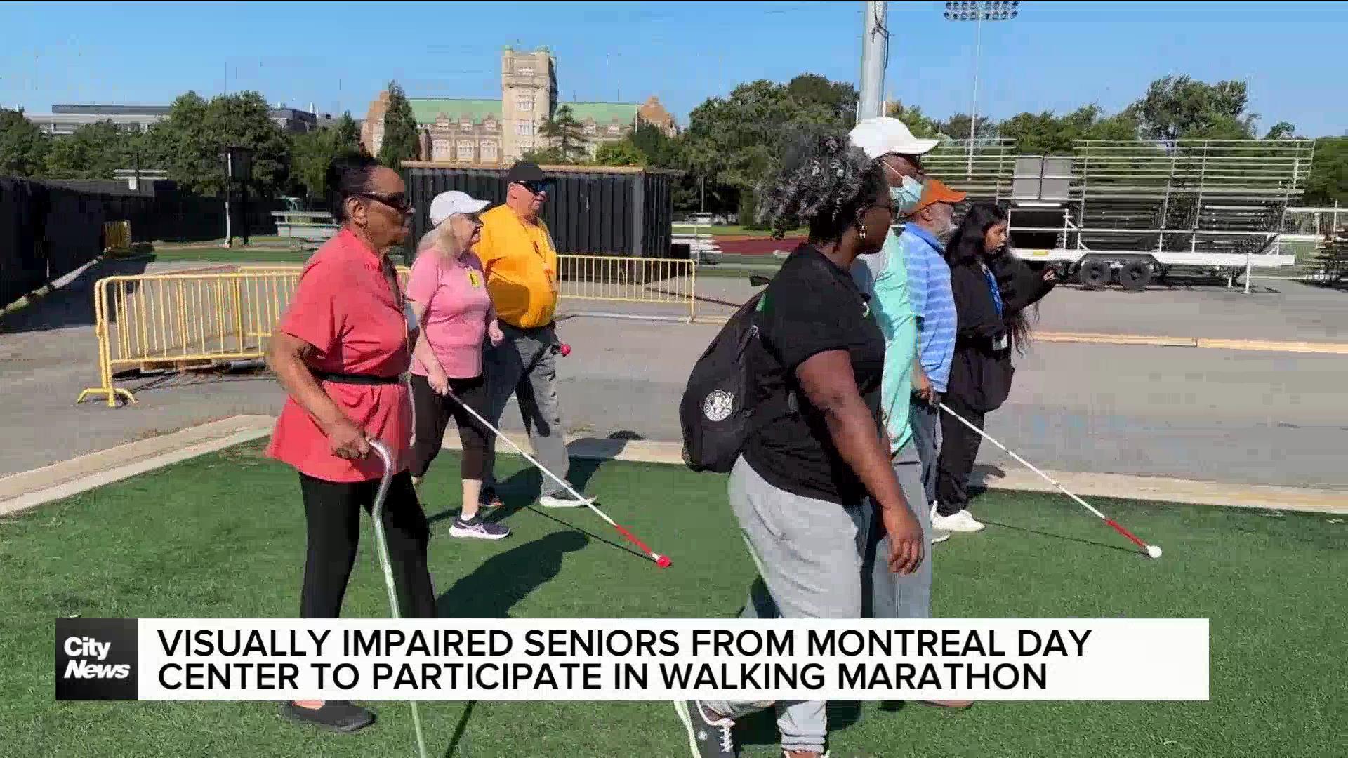 Visually impaired Montreal seniors participate in marathon