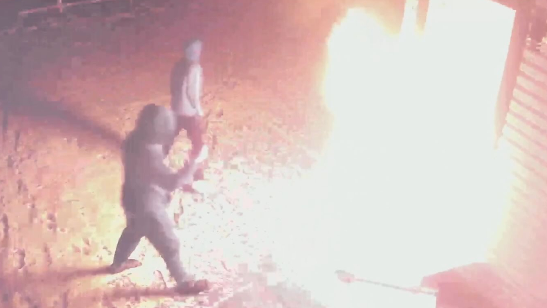 Dramatic video from arson extortion investigation