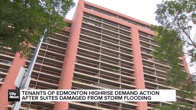 Tenants of Edmonton high-rise demand immediate action after suites damaged from storm flooding