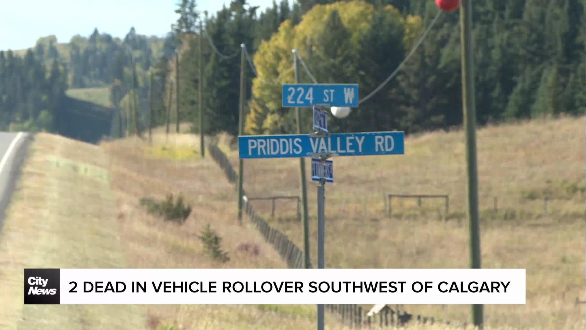 Two dead in vehicle rollover Southwest of Calgary