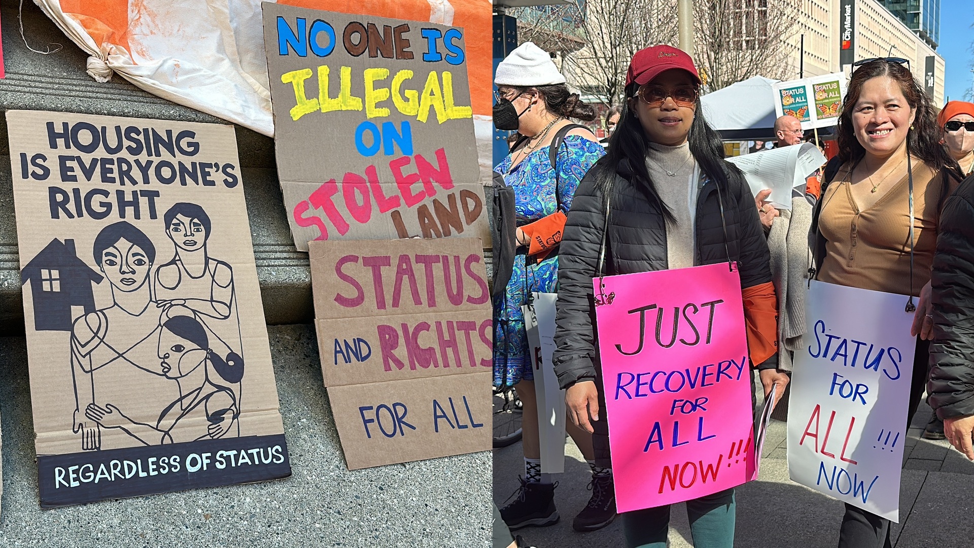 People gather in Vancouver calling for permanent status for all migrants