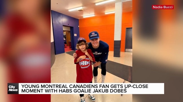 Montreal boy meets Canadiens hero Jakub Dobeš