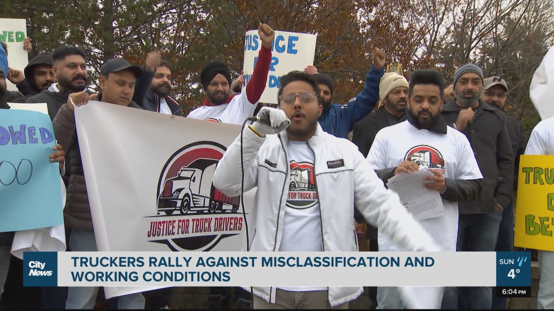 Truckers rally against misclassification, unsafe working conditions