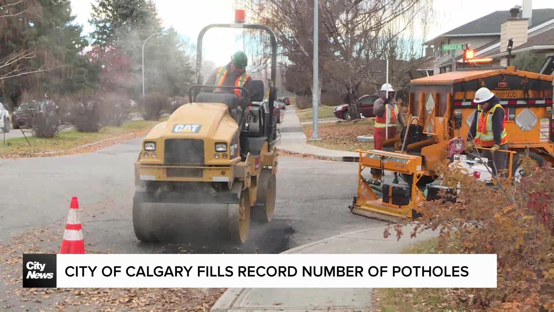 City of Calgary fills record number of potholes