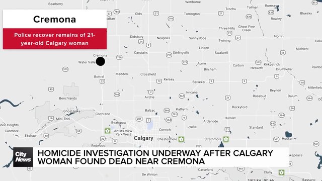 Homicide investigation underway after Calgary woman found dead near Cremona