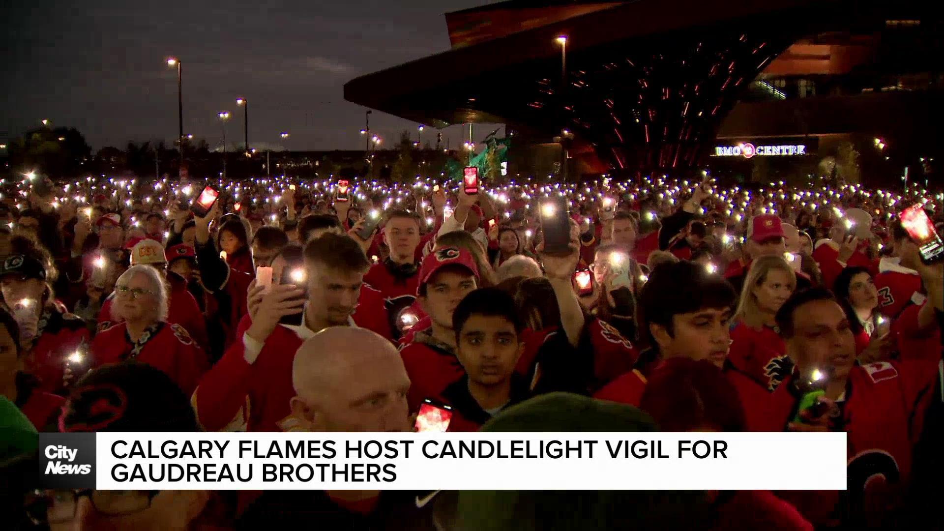 Calgary Flames host candlelight vigil for Gaudreau brothers