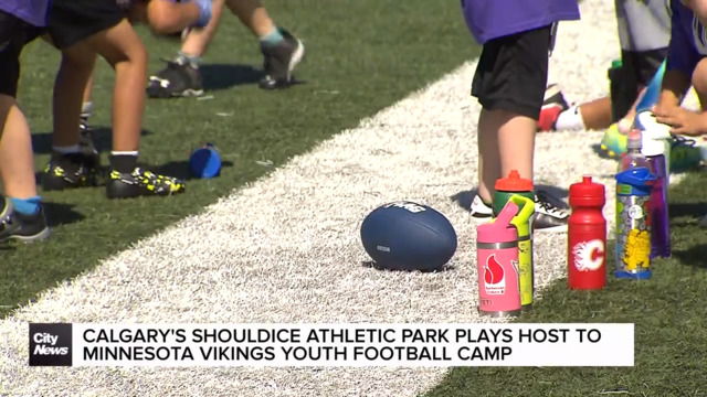 Calgary’s Shouldice Athletic Park plays host to 300 kids during Minnesota Vikings football camp