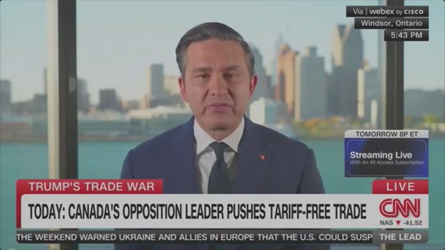 Poilievre appears on CNN, pitches Canada-U.S. auto pact