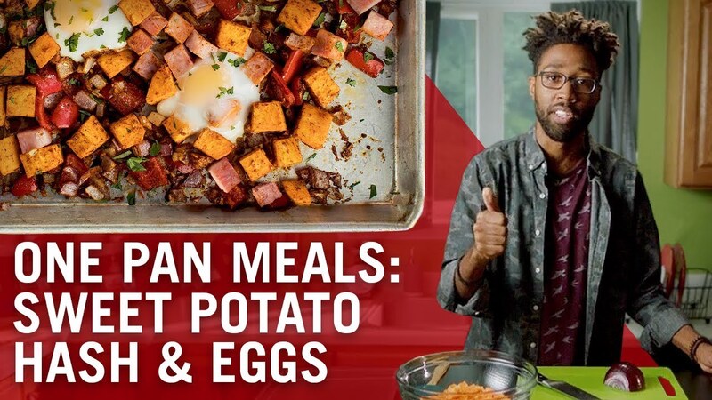 Sheet Pan Baked Eggs & Sweet Potato Hash Sheet Pan Baked Eggs & Sweet Potato Hash