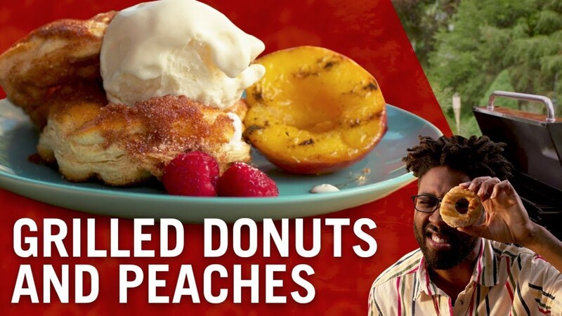 Grilled Peaches and Donuts Grilled Peaches and Donuts