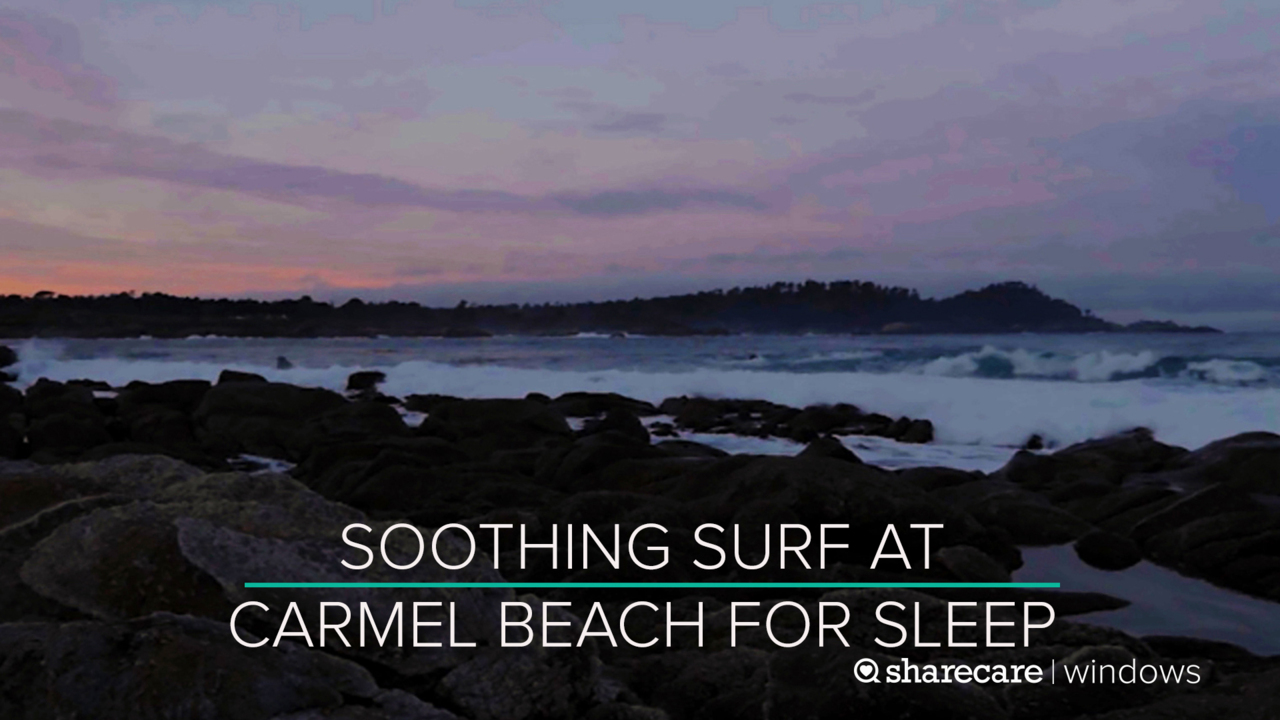 8 hours of soothing surf at carmel beach for sleep (ultra low light )