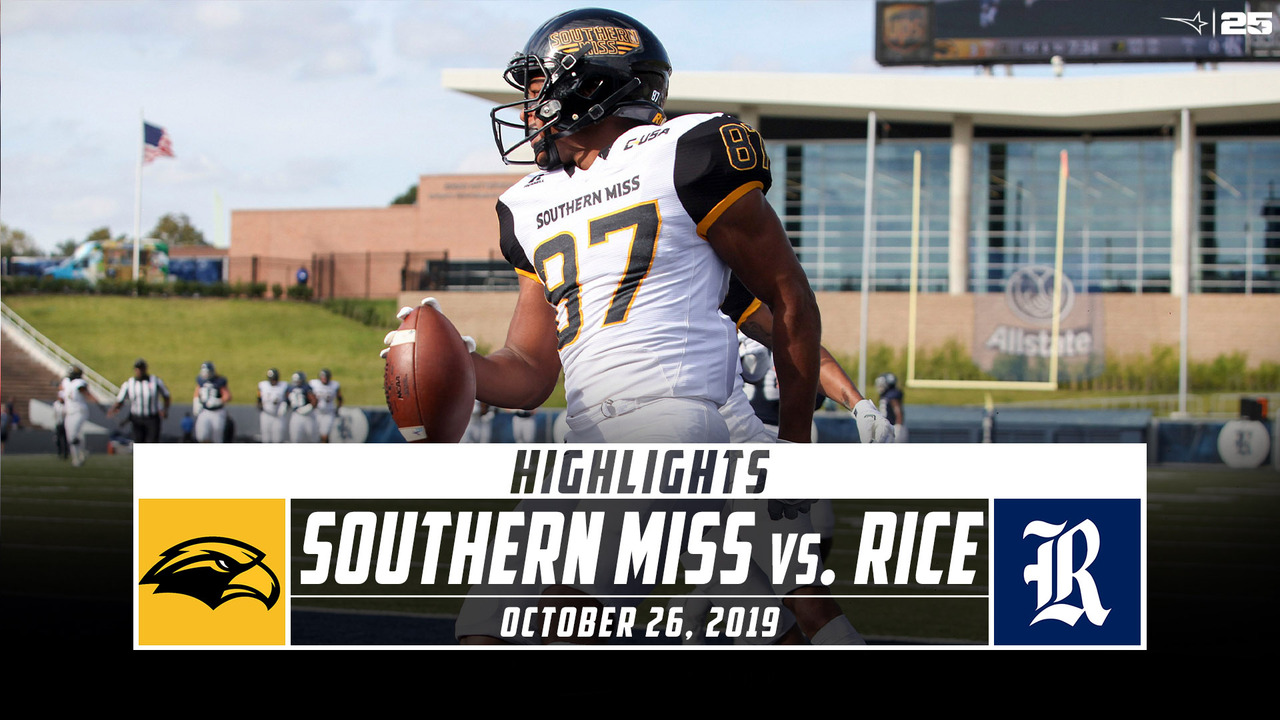 Southern Miss Vs Rice Football Highlights 2019