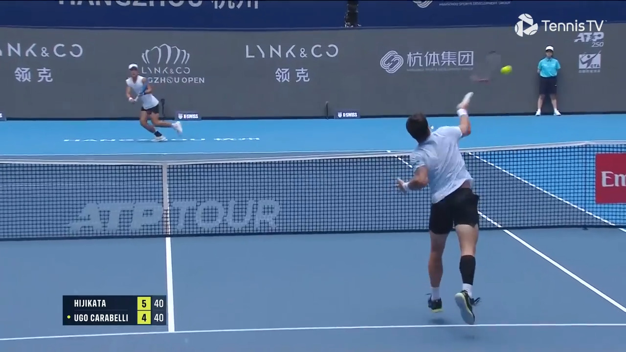 Hot Shot: Ugo Carabelli puffs out his cheeks â€” and chest â€” after epic defence in Hangzhou 2025 