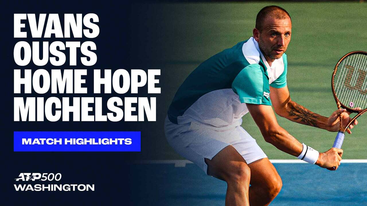 Watch Daniel Evans extend his win streak to seven in Washington by defeating Alex Michelsen on Tuesday. Watch live & on-demand at tennistv.com.