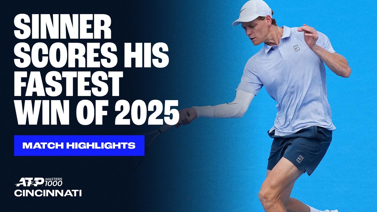 Highlights: Sinner opens Cincinnati title defence against Galan