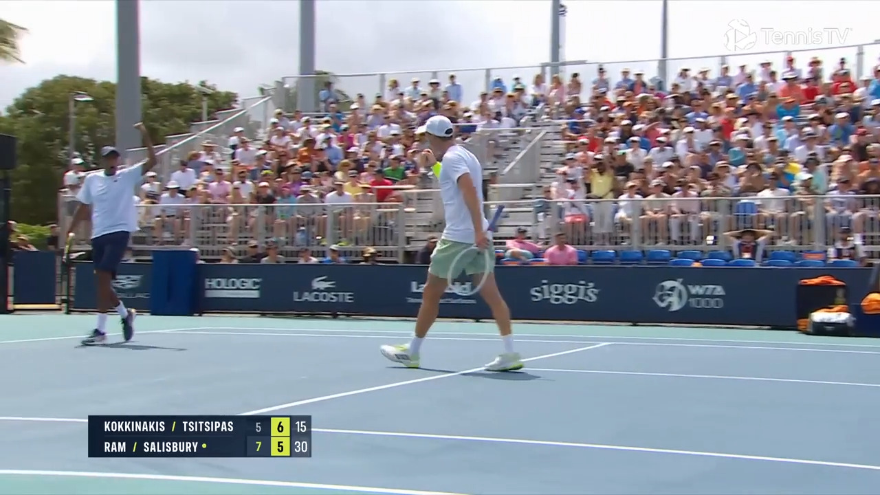 Hot Shot: Ram y Salisbury ganan un gran punto a Tsitsipas y Kokkinakis