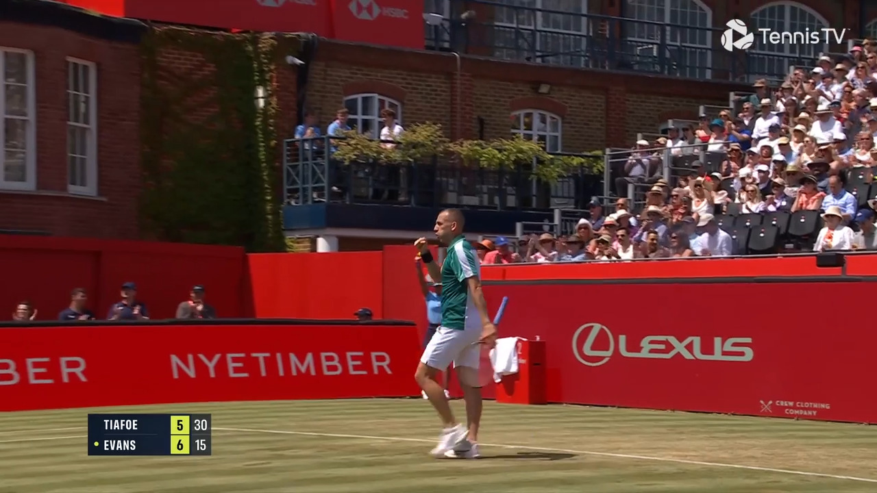 Hot Shot: Evans clinches 37-ball rally with cross-court brilliance at Queen's Club 2025 