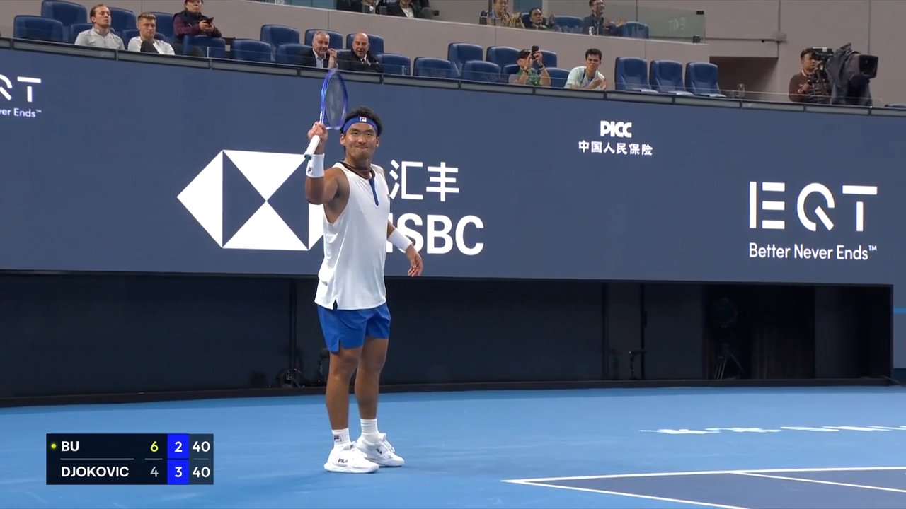 Hot Shot: Bu's extended grunt says it all vs. Djokovic in Beijing 2026