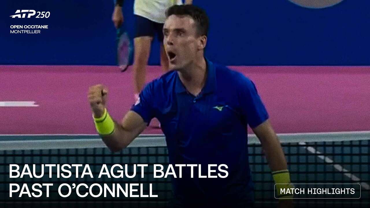 Highlights: Bautista Agut saves 2 MPs, beats O'Connell in Montpellier 2026