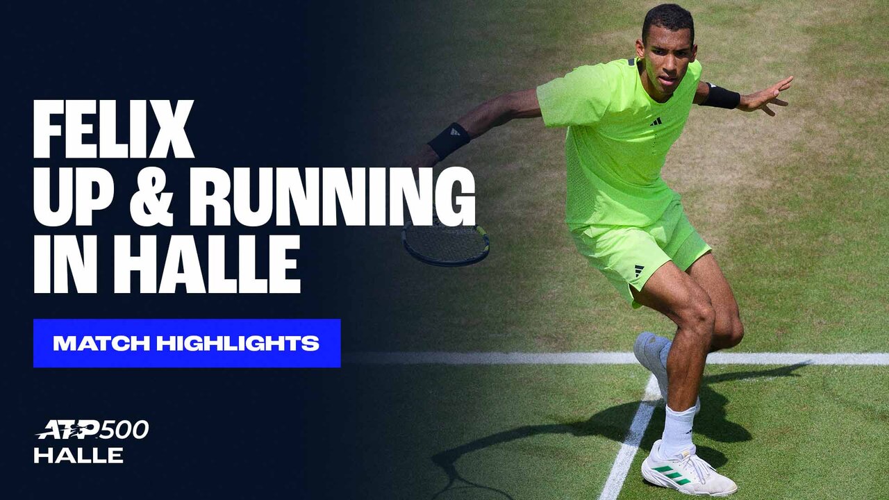 Highlights: Auger-Aliassime accelerates past Djere in Halle R1