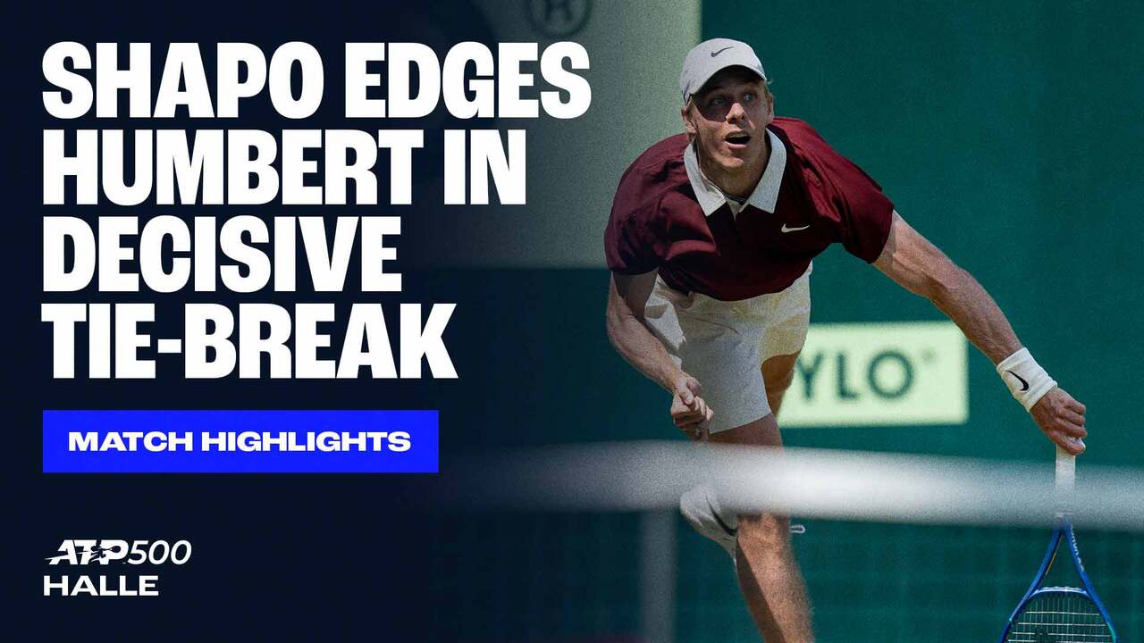 Highlights: Shapovalov comes through third-set tie-break to upset Humbert in Halle 2025