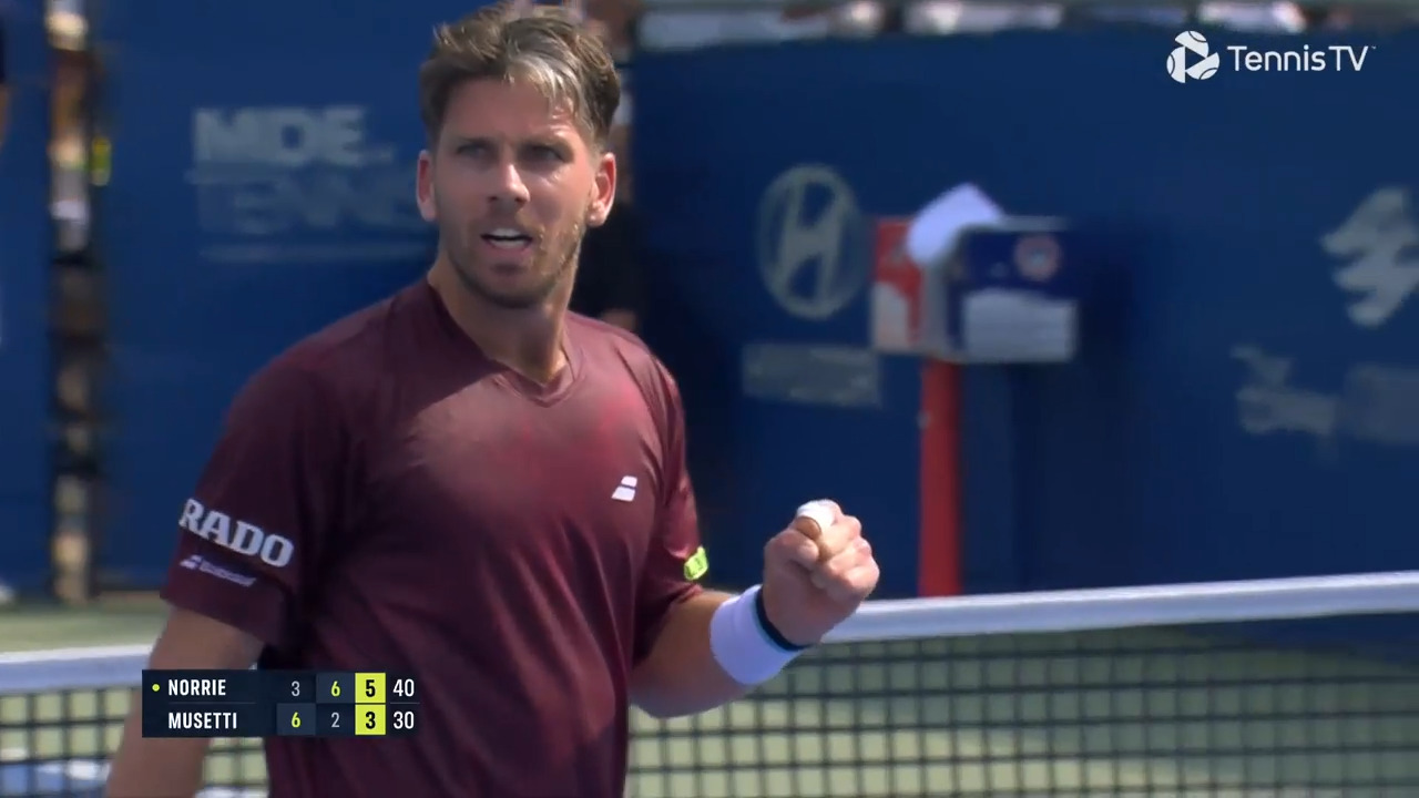 Hot Shot: Norrie wins fun exchange vs. Musetti to earn match point in Washington