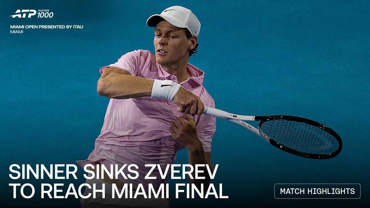 Highlights: Sinner battles past Zverev in Miami SFs