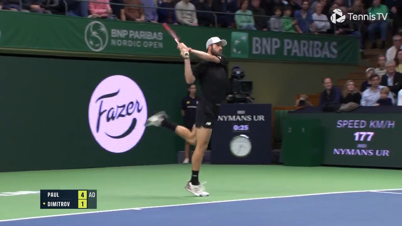 Hot Shot: Just exquisite! Paul pounces on backhand in Stockholm final